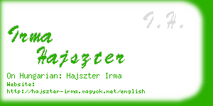 irma hajszter business card